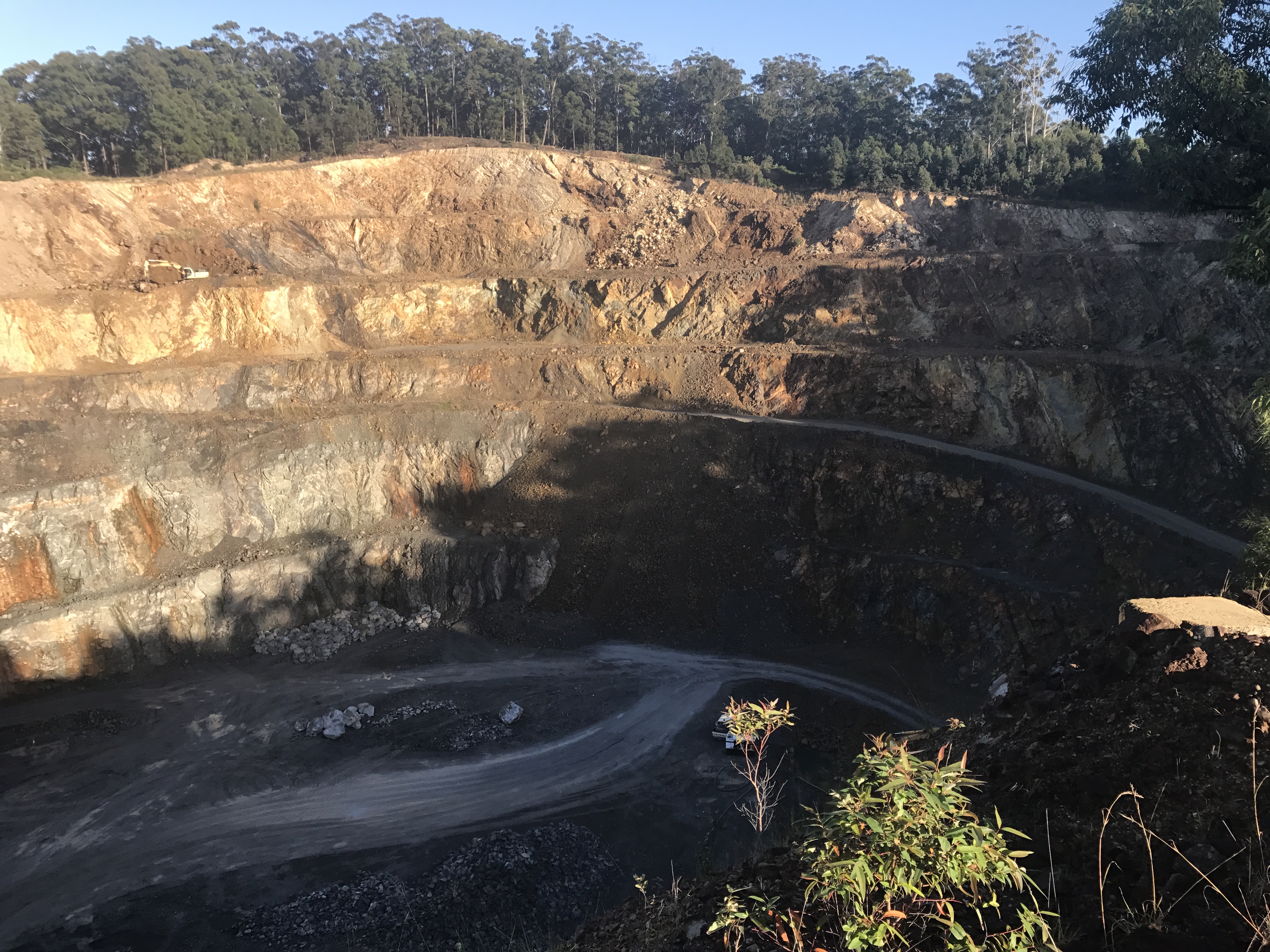 Deep excavation pit at Sancrox Quarry