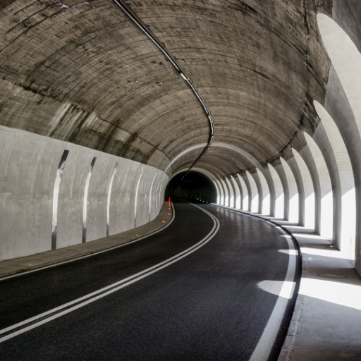 unnel interior with visible ground stabilisation and lighting