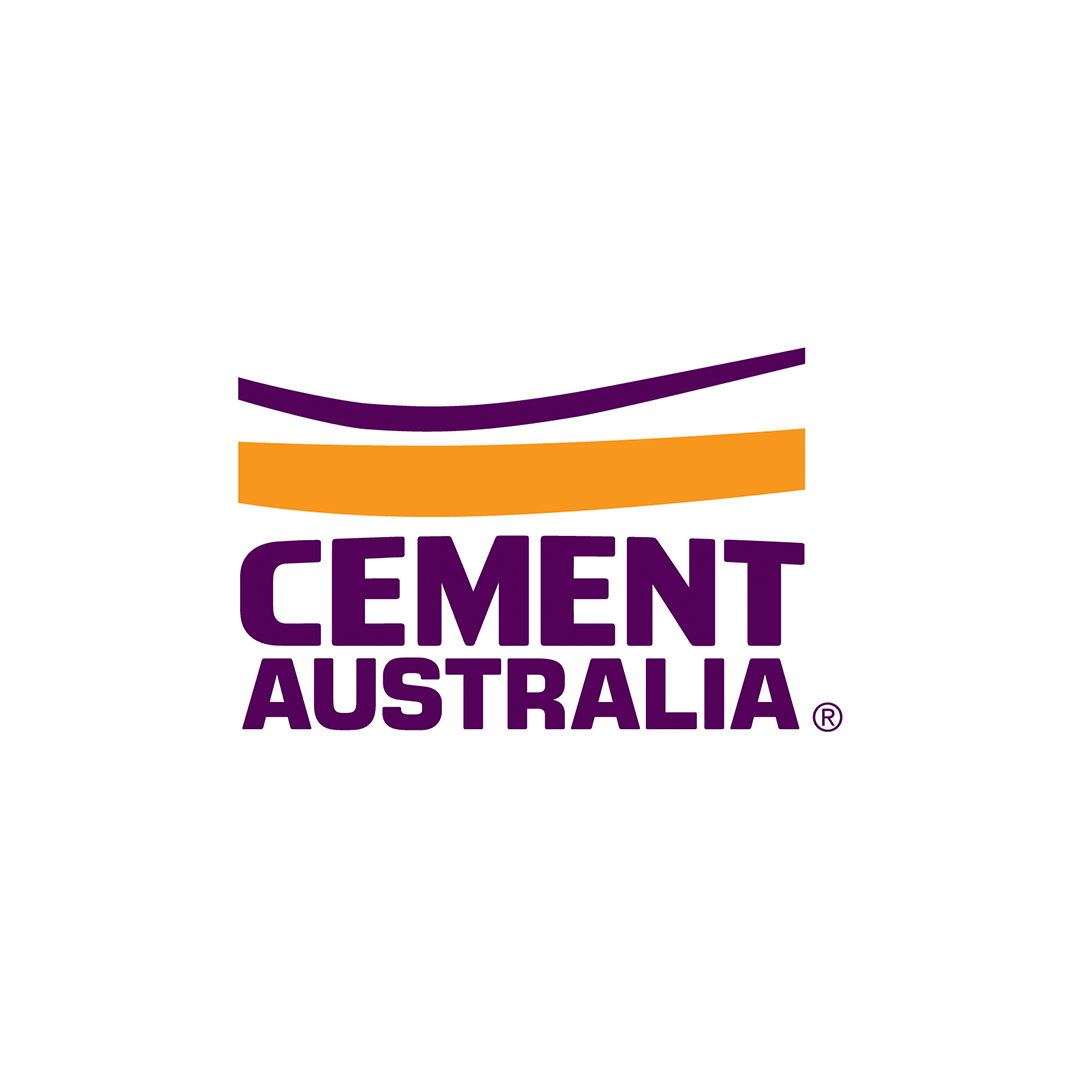 Cement Australia logo in purple and orange