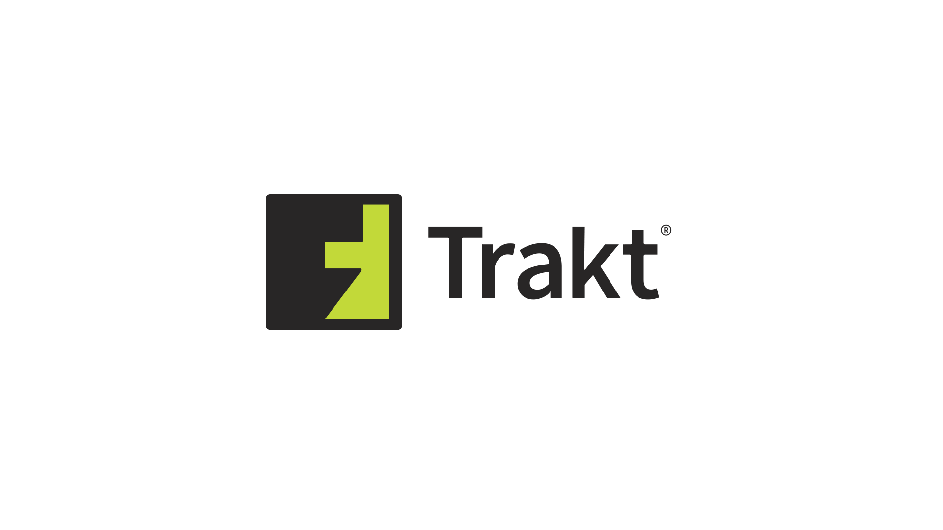Trakt logo in black and lime green