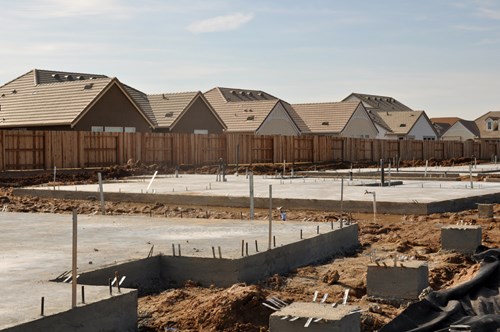 Large concrete slab construction area