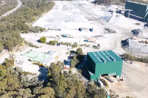 Aerial view of Heidelberg Materials quarry and processing facility