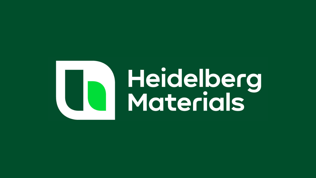Heidelberg Materials Australia corporate logo displayed on a solid green background.
