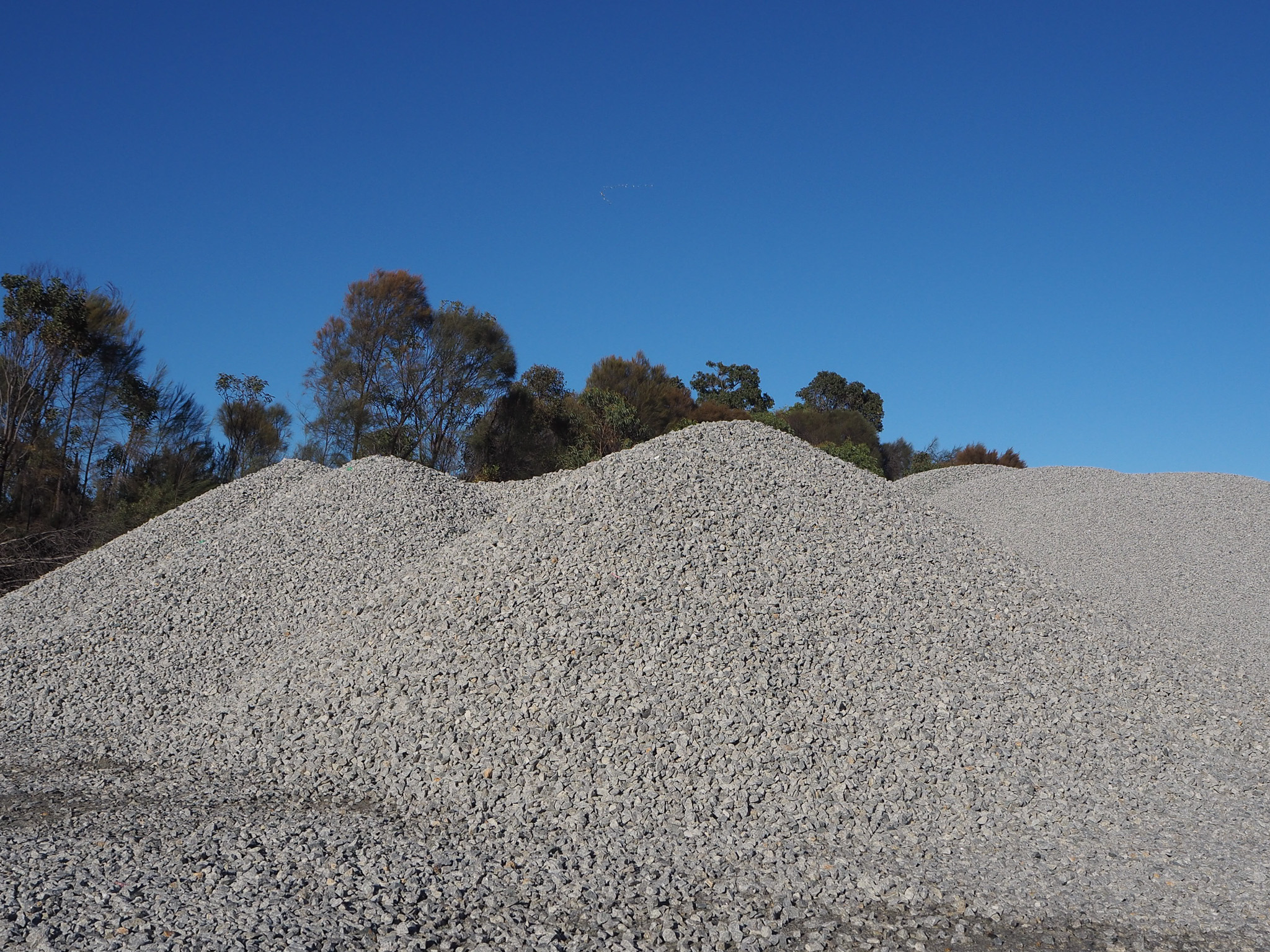 Stockpile of 30mm drainage aggregates at Heidelberg Materials Australia quarry