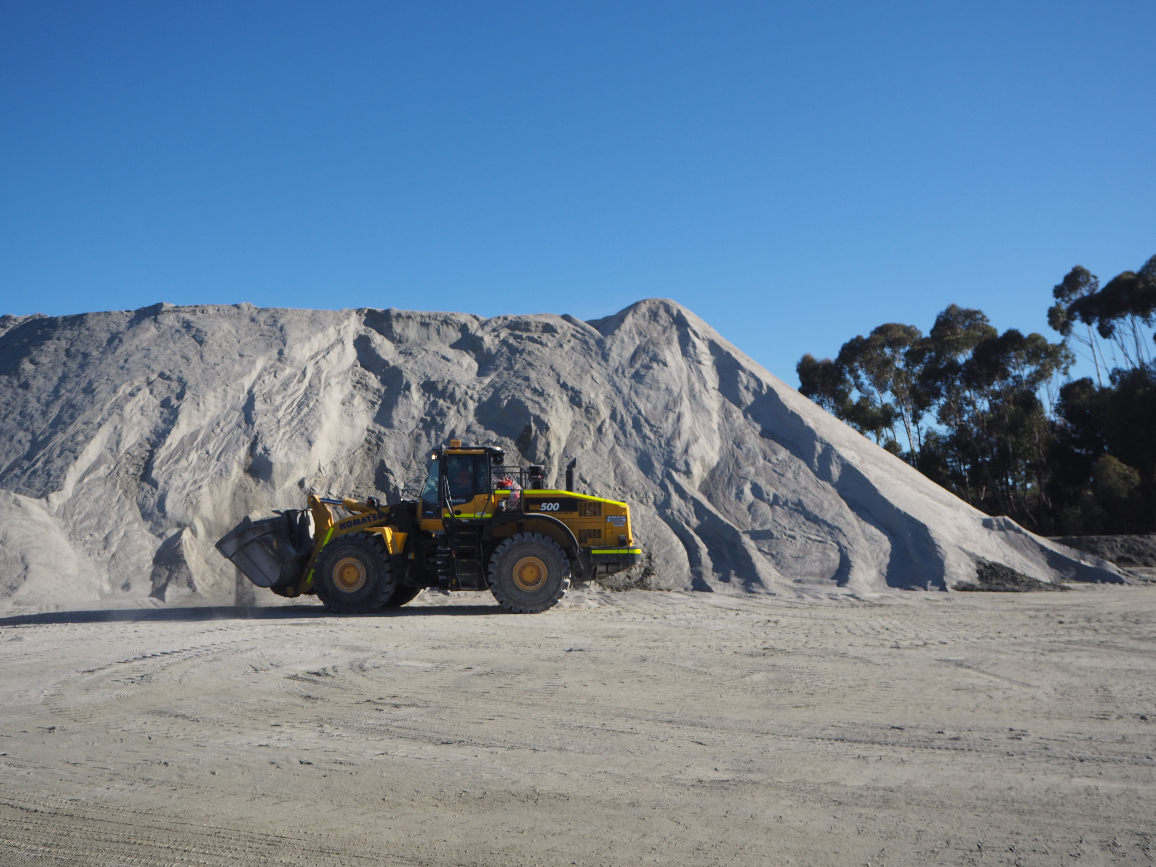 Stockpile of manufactured sand at Heidelberg Materials Australia quarry
