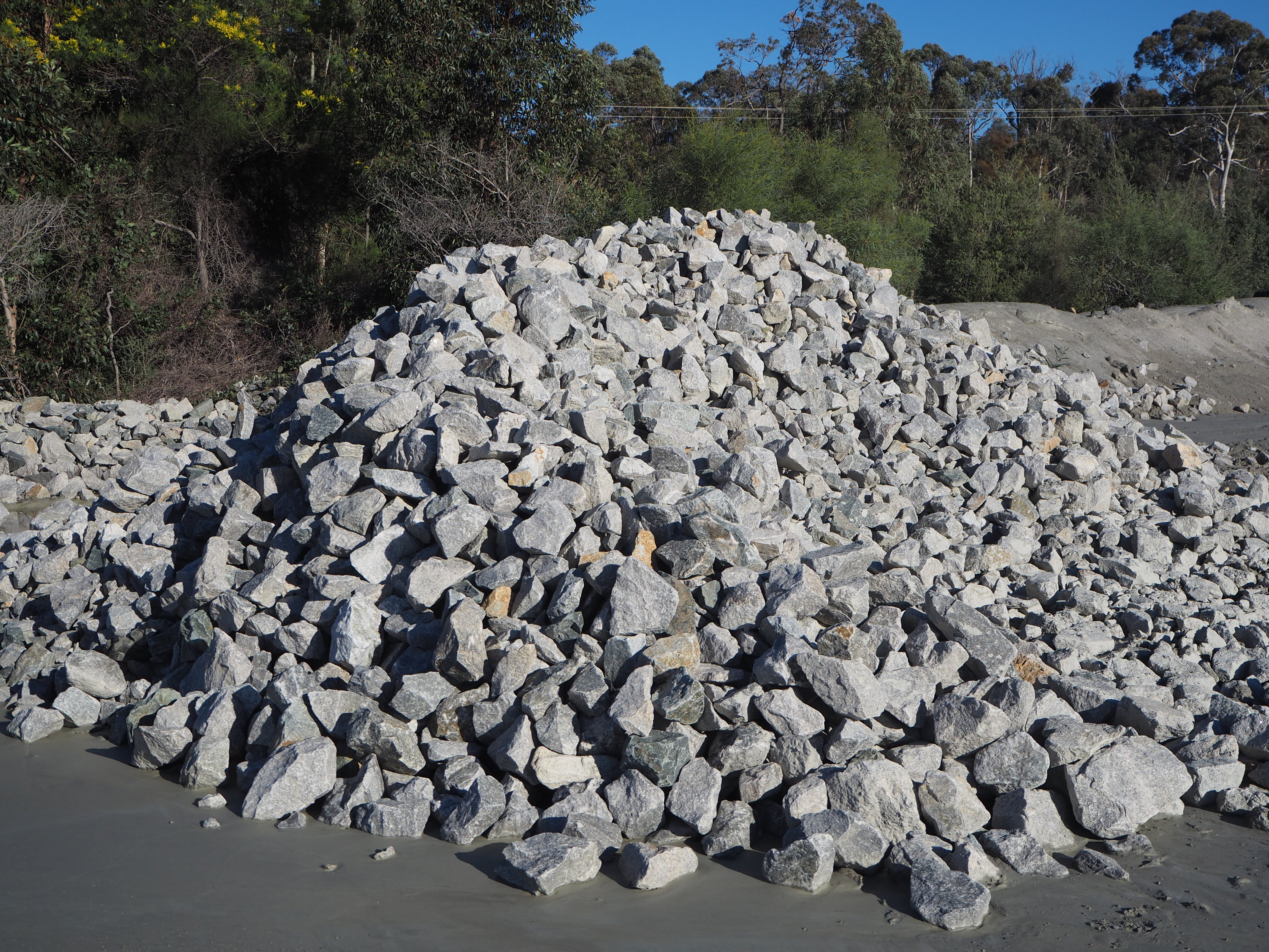 Stockpile of spalls at Heidelberg Materials Australia quarry
